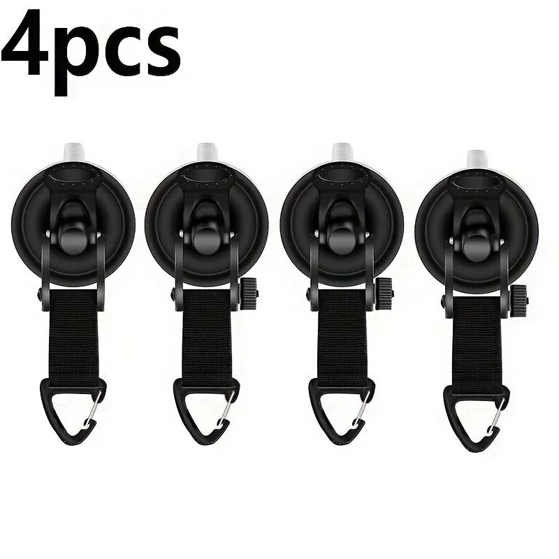 4Pack HeavyDuty Suction Cup Hooks For Vehicle Camping 6