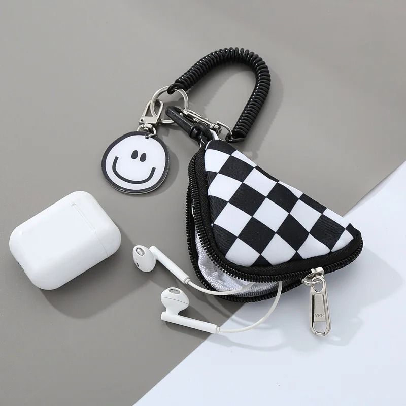 Checkerboard Mini Round Storage Bag And Coin Purse 0