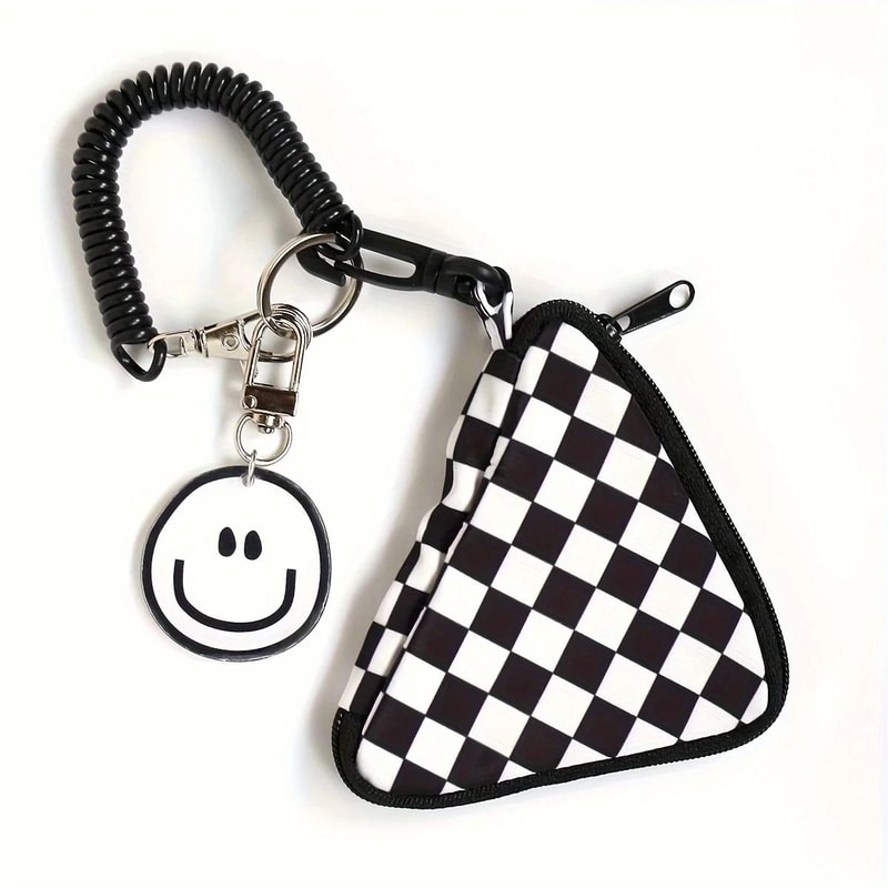Checkerboard Mini Round Storage Bag And Coin Purse 7