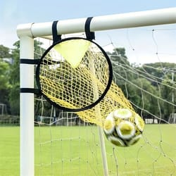 yellow football goal positioning auxiliary training target net