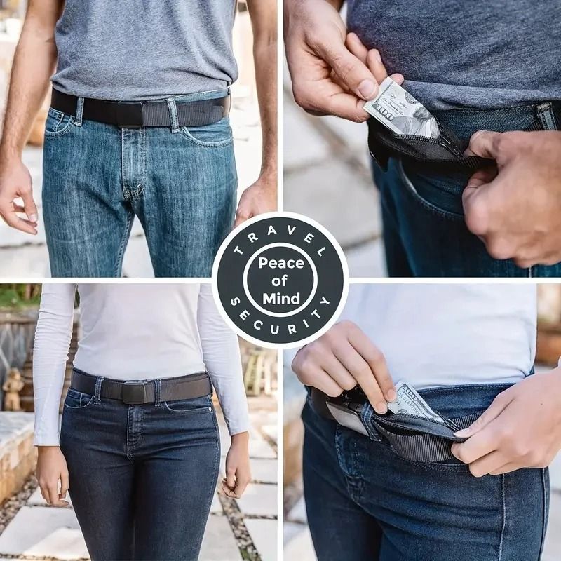 Secure AntiTheft Waist Belt With Invisible Zipper Wallet 2