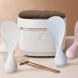 3-piece heat-resistant stand-type rice spoon set