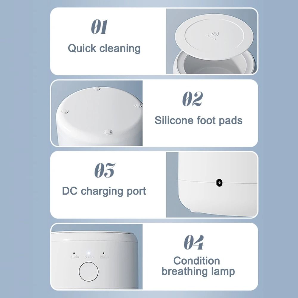 Portable MultiFunction Electric Vibration Ultrasonic Cleaner 3