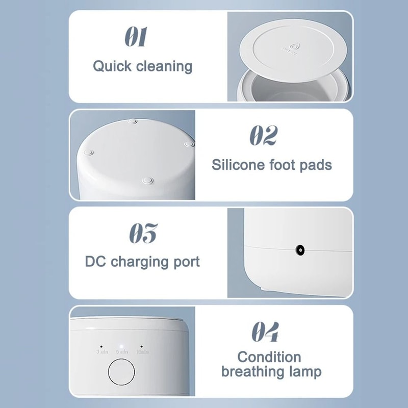 Portable MultiFunction Electric Vibration Ultrasonic Cleaner 3