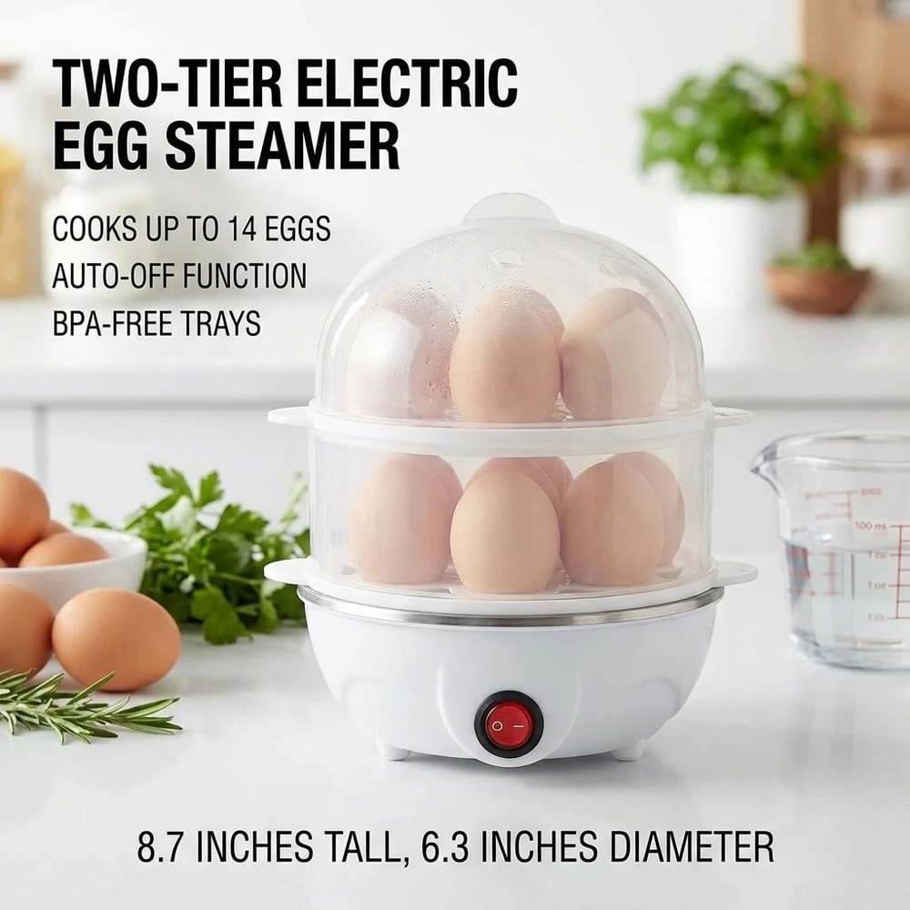 Double Layers Electric Egg Boiler And Multifunctional Breakfast Machine 1
