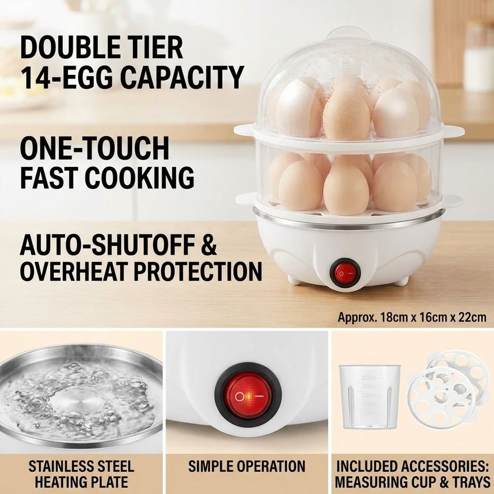 Double Layers Electric Egg Boiler And Multifunctional Breakfast Machine 4
