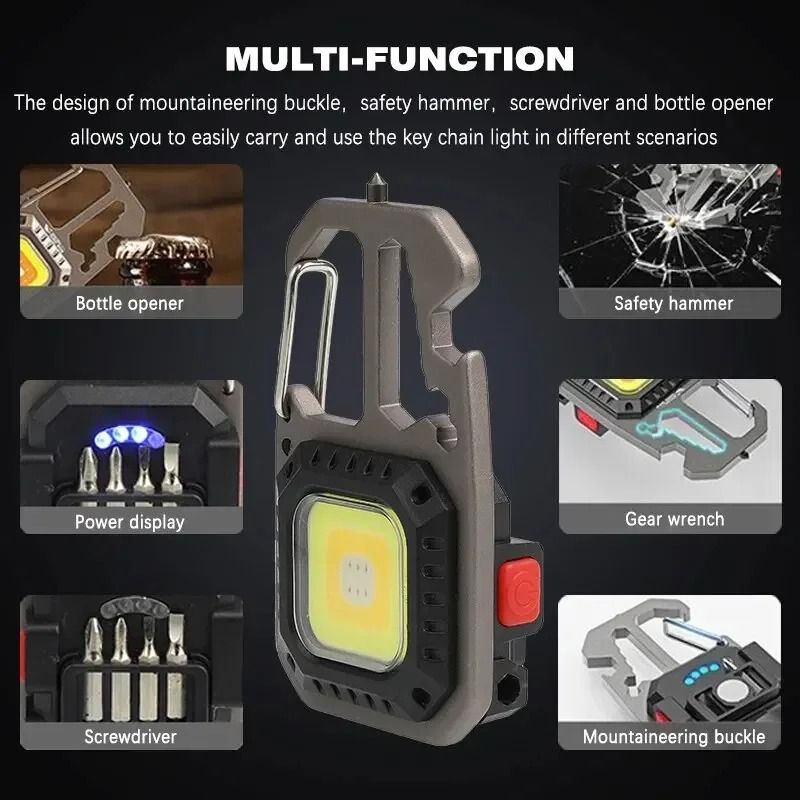 Portable HighPerformance Keychain Work Light With Battery Display 1
