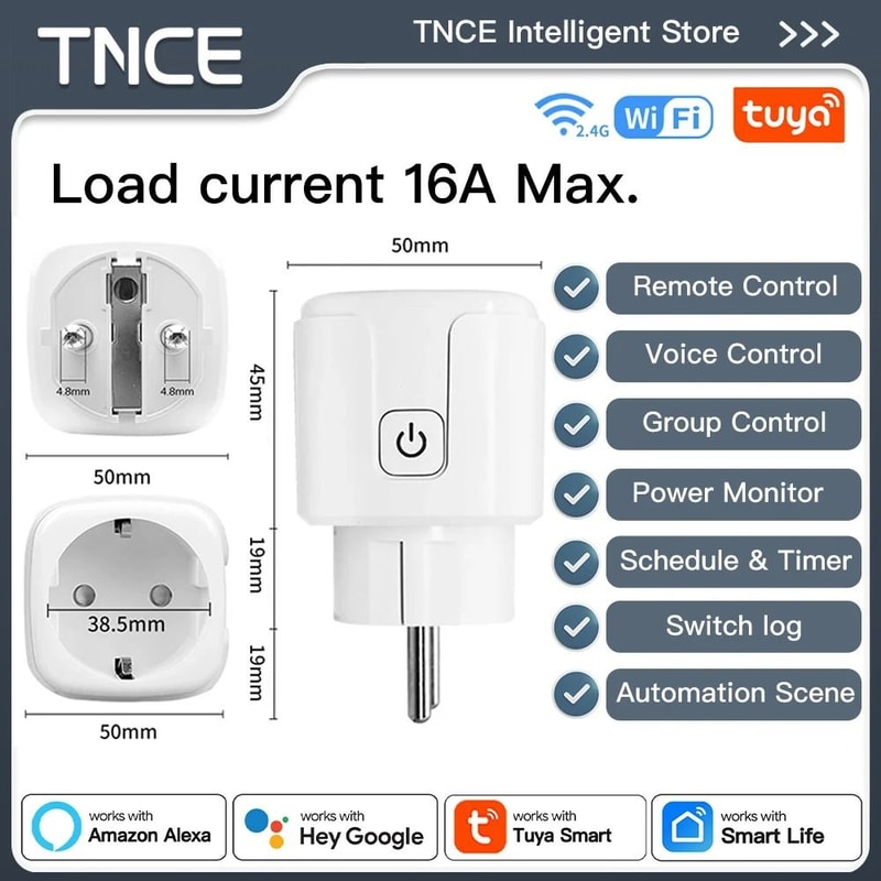 TNCE Tuya Smart Plug WiFi And Zigbee Socket Set 12