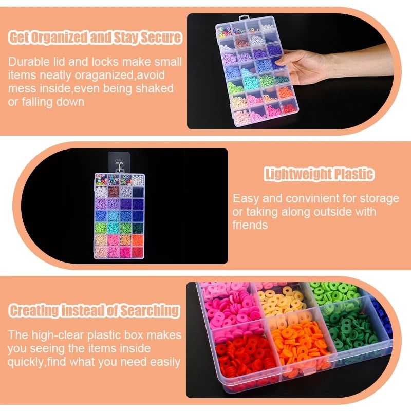 Transparent Clear Plastic Jewelry And Bead Storage Organizer 3