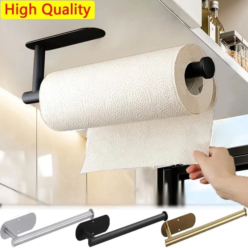 Kitchen Adhesive Paper Towel Holder And Tissue Hanger 0
