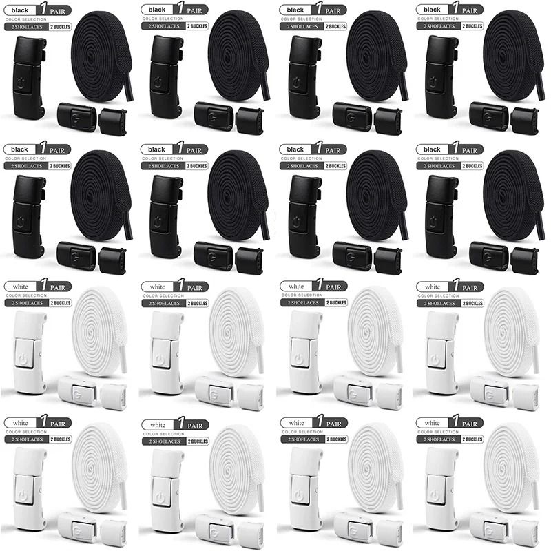 Industrial Standard 8mm Elastic No Tie Shoelaces With Press Lock 22