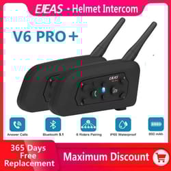 ejeas v6 pro+ motorcycle helmet bluetooth intercom system