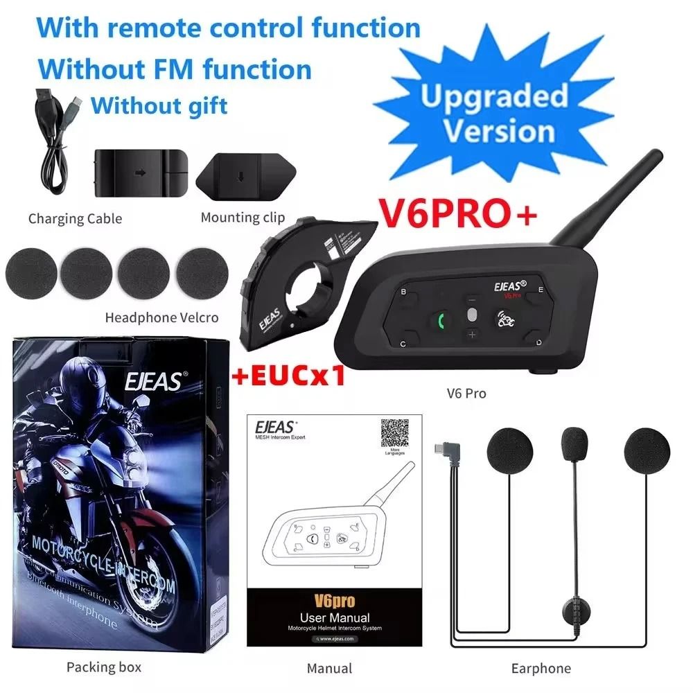 EJEAS V6 PRO Motorcycle Helmet Bluetooth Intercom System 7