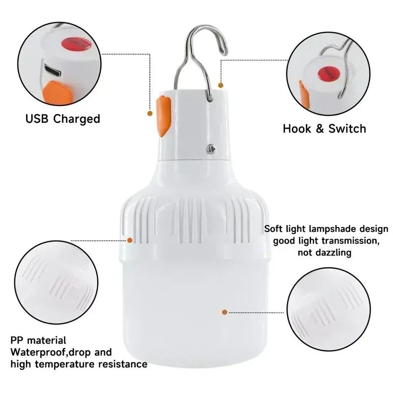 Portable Rechargeable LED Camping Light With Hook 5