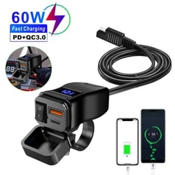 industrial standard 60w motorcycle dual usb fast charger