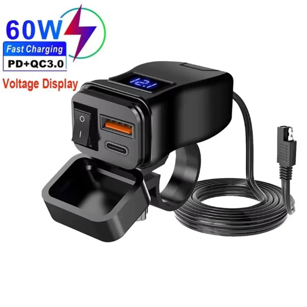 Industrial Standard 60W Motorcycle Dual USB Fast Charger 8
