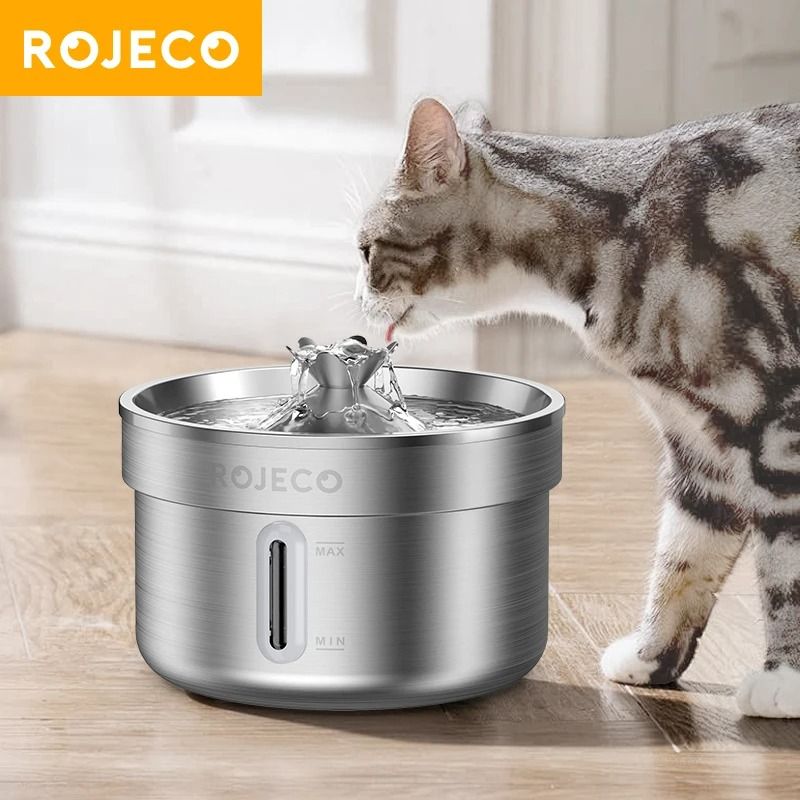 ROJECO Stainless Steel Automatic Pet Drinking Fountain 0