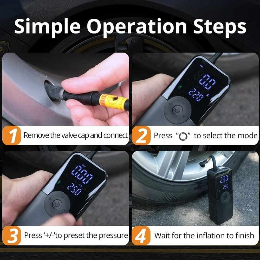 CARSUN Rechargeable Portable Tire Inflator 3