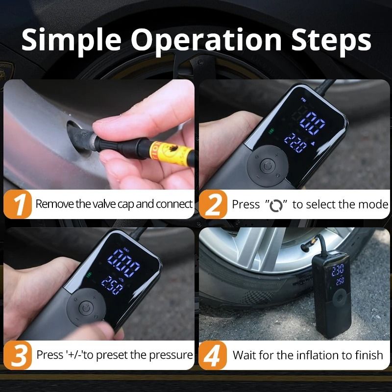 CARSUN Rechargeable Portable Tire Inflator 3