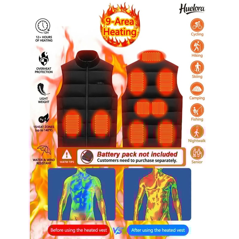 9Area Heated Outdoor Sports Vest 2