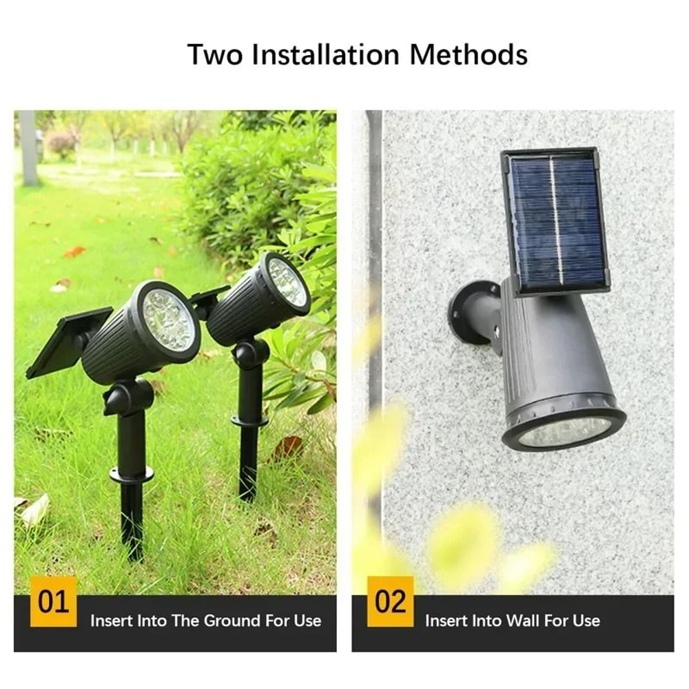 9 LED Solar Outdoor Waterproof Spotlights 2