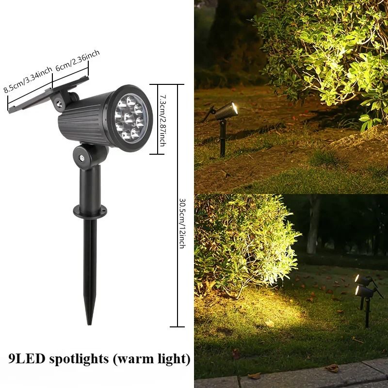 9 LED Solar Outdoor Waterproof Spotlights 7