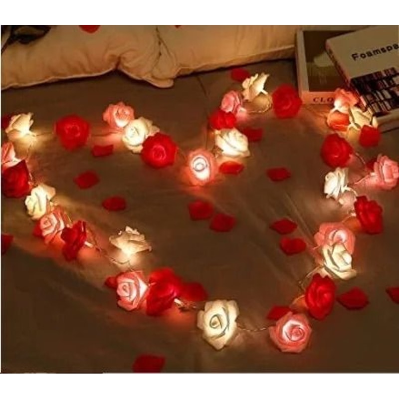 BatteryOperated Rose Flower String Lights 10
