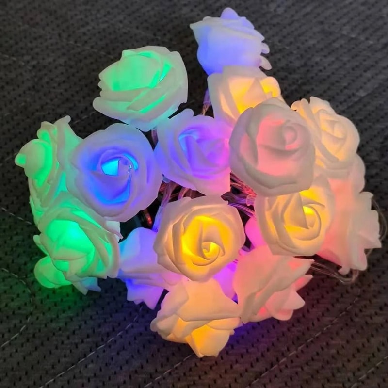 BatteryOperated Rose Flower String Lights 6