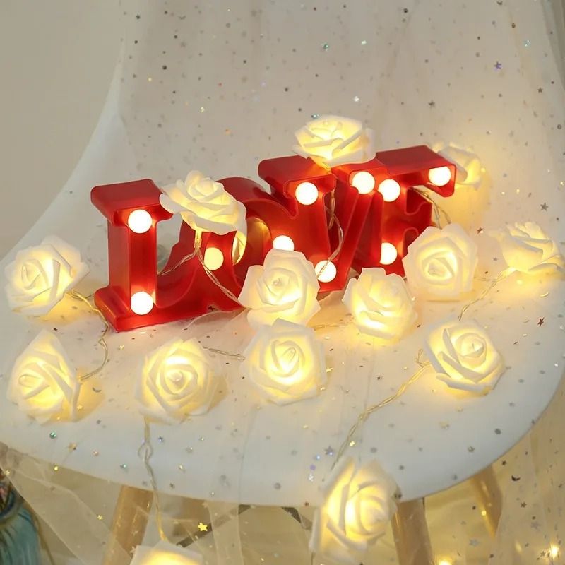 BatteryOperated Rose Flower String Lights 8
