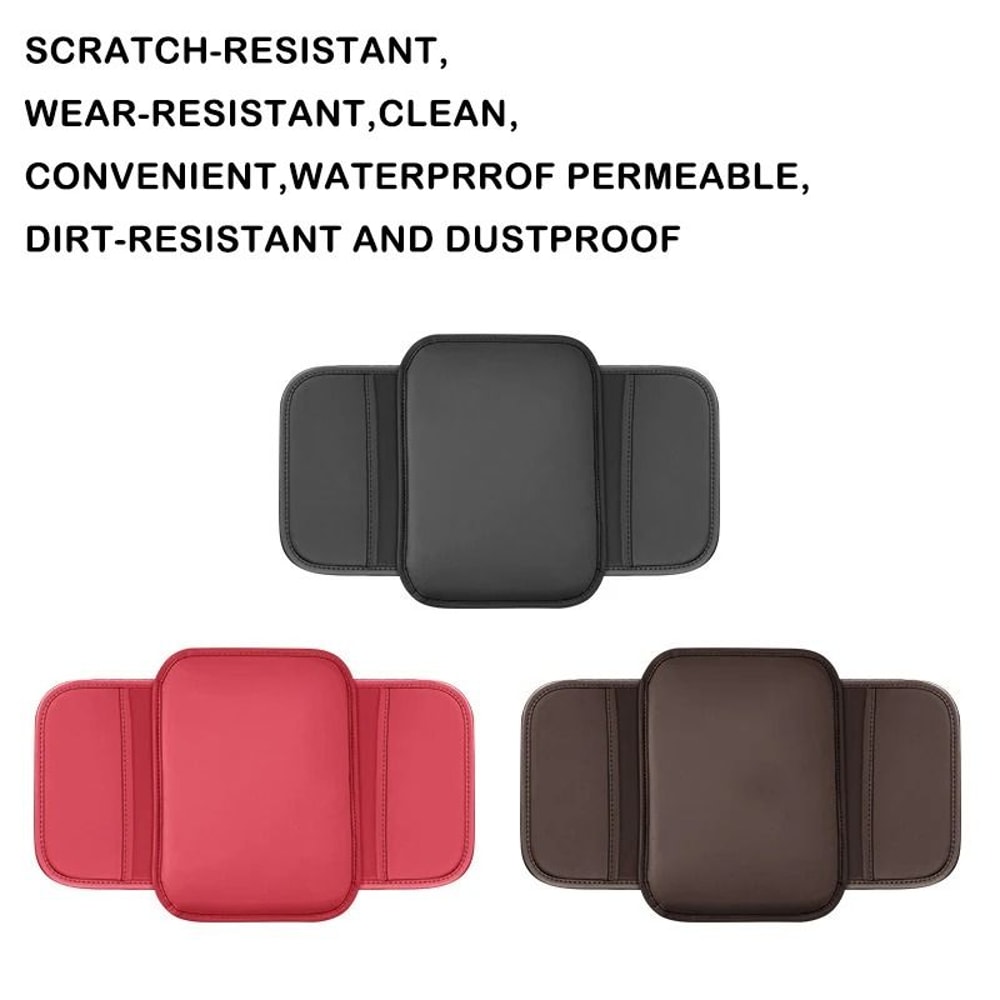Car Armrest Box Cushion With Storage Pockets 4