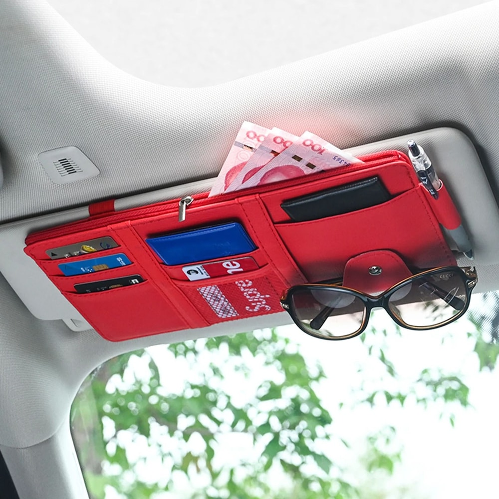 Car Sun Visor Organizer And Sunglasses Clip 7
