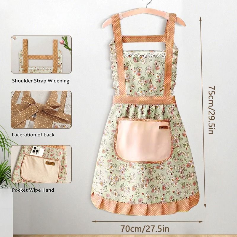 Floral Cotton Canvas Apron 2
