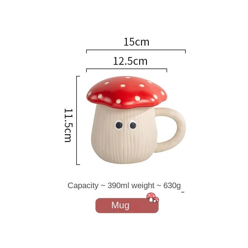 Product Name Creative Red Mushroom Ceramic Mug With Decorative Lid 5