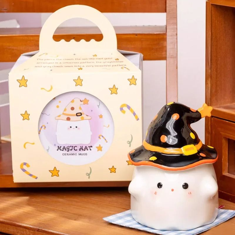 Product Name Funny Ghost Ceramic Mug With Magic Party Lid 2