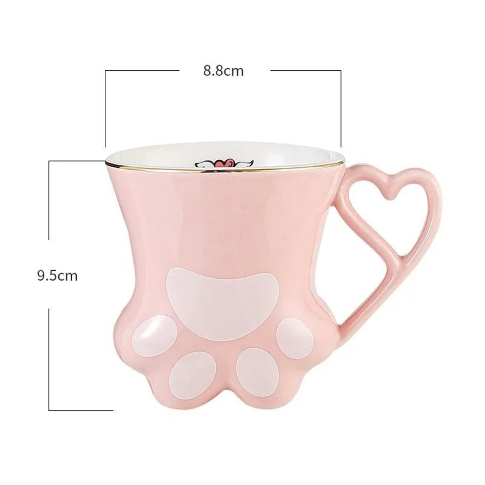 Product Name 300ml Ceramic Cat Paw Mug With Gold Trim Trace 5