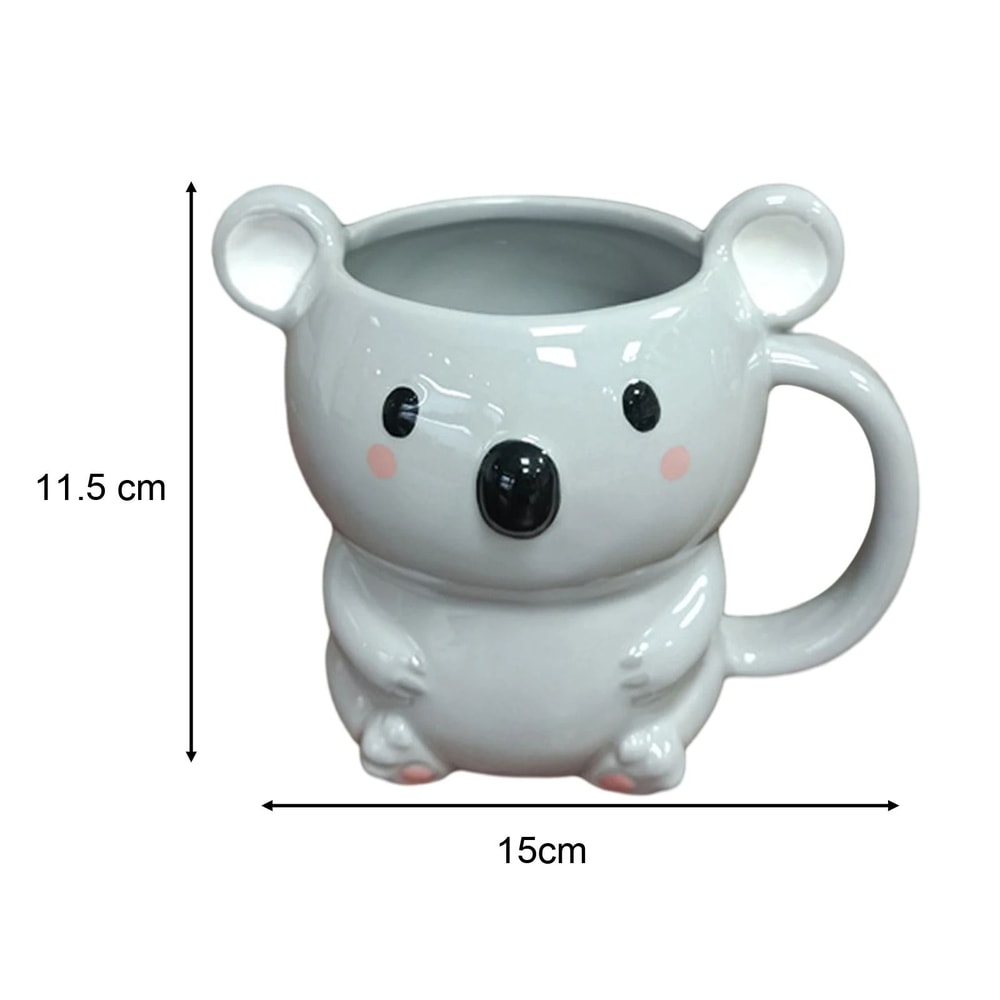 Product Name Childrens Cartoon Ceramic Mug With Bear And Raccoon Designs 6