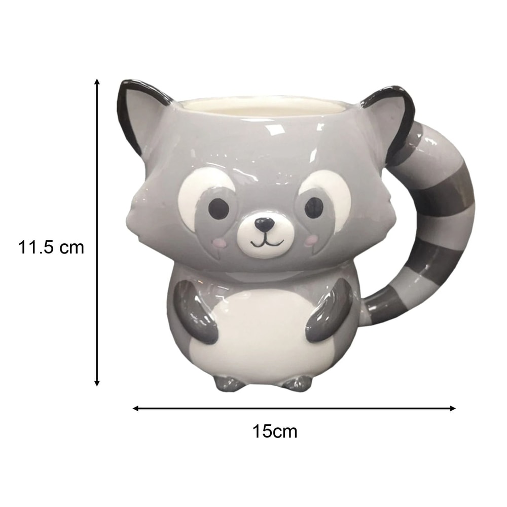 Product Name Childrens Cartoon Ceramic Mug With Bear And Raccoon Designs 7