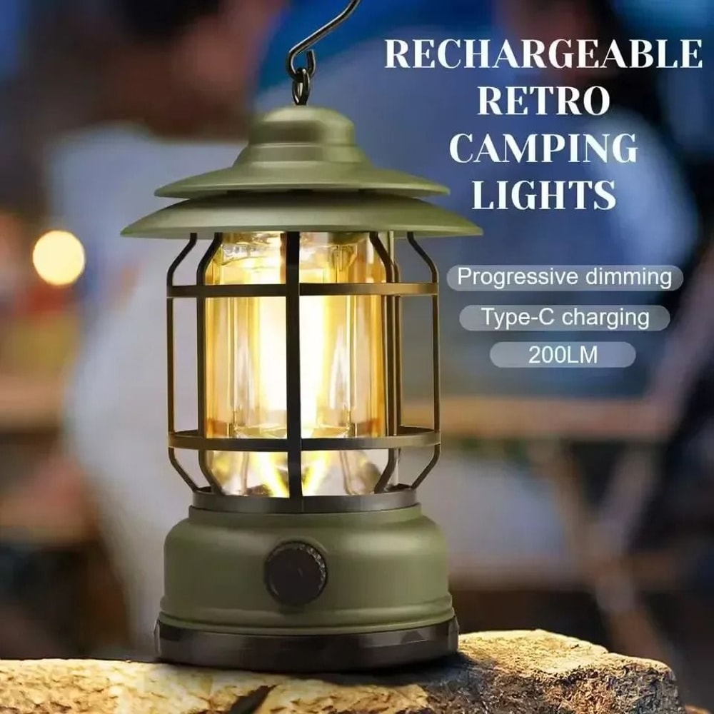 Retro Horse Lantern With Rechargeable LED MultiFunctional Outdoor Lighting 0