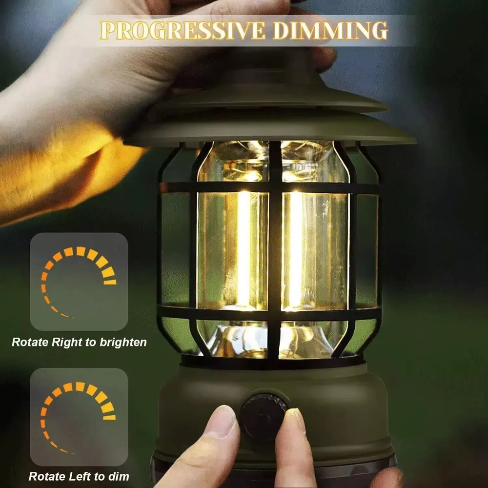 Retro Horse Lantern With Rechargeable LED MultiFunctional Outdoor Lighting 4