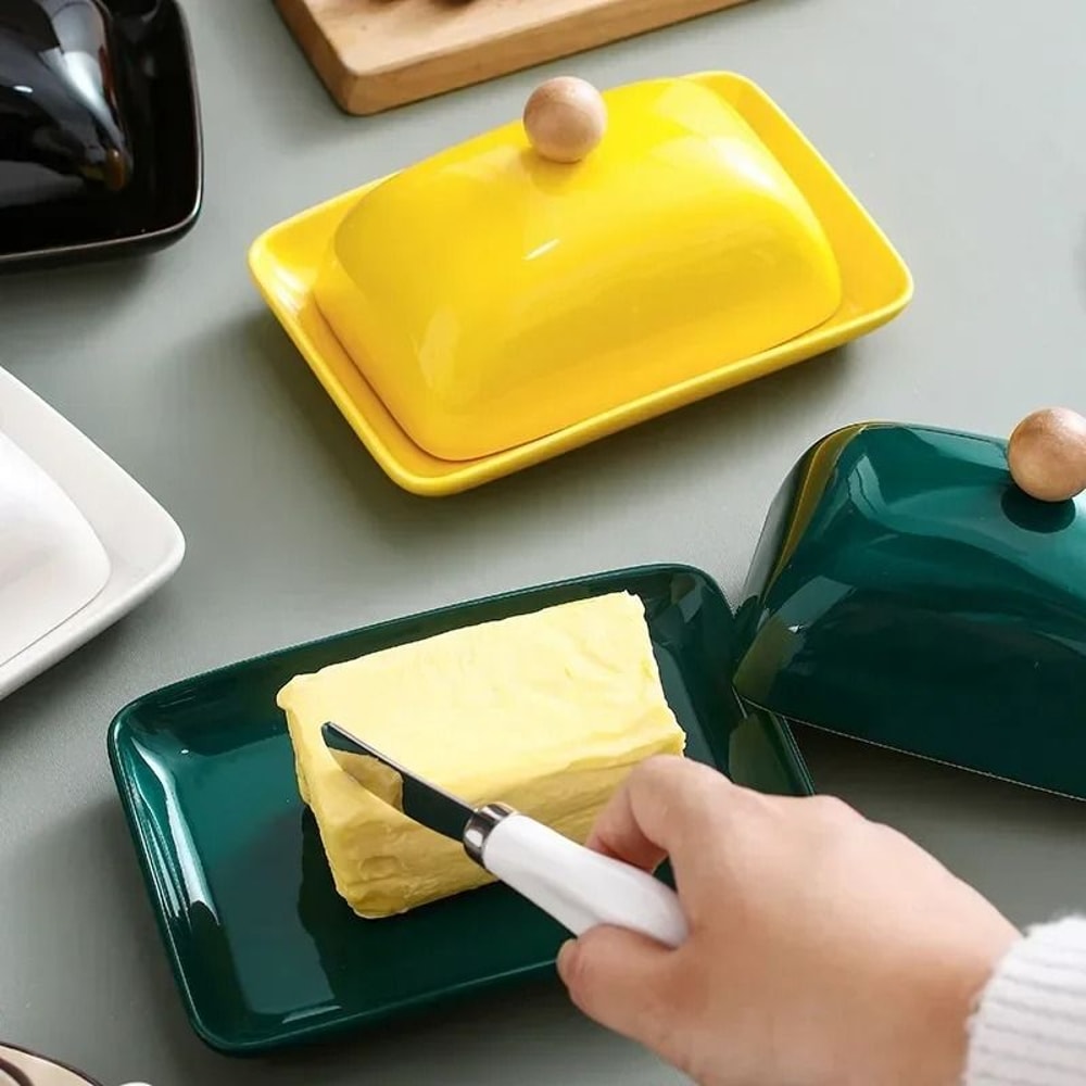 Light Luxury Cheese Storage Case With Premium Butter Keep Fresh Lid 2