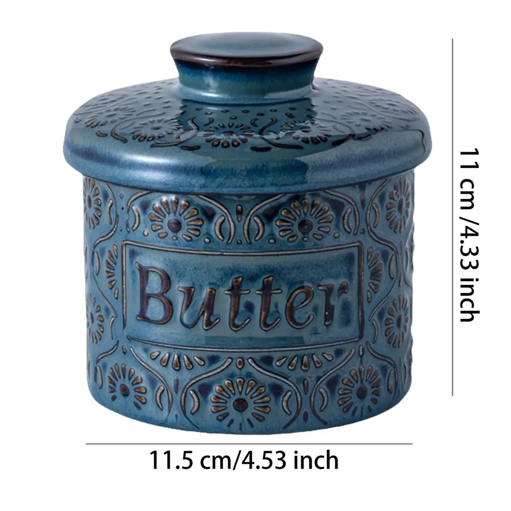 Ceramic Butter Crock With French Porcelain Freshness Lid 6