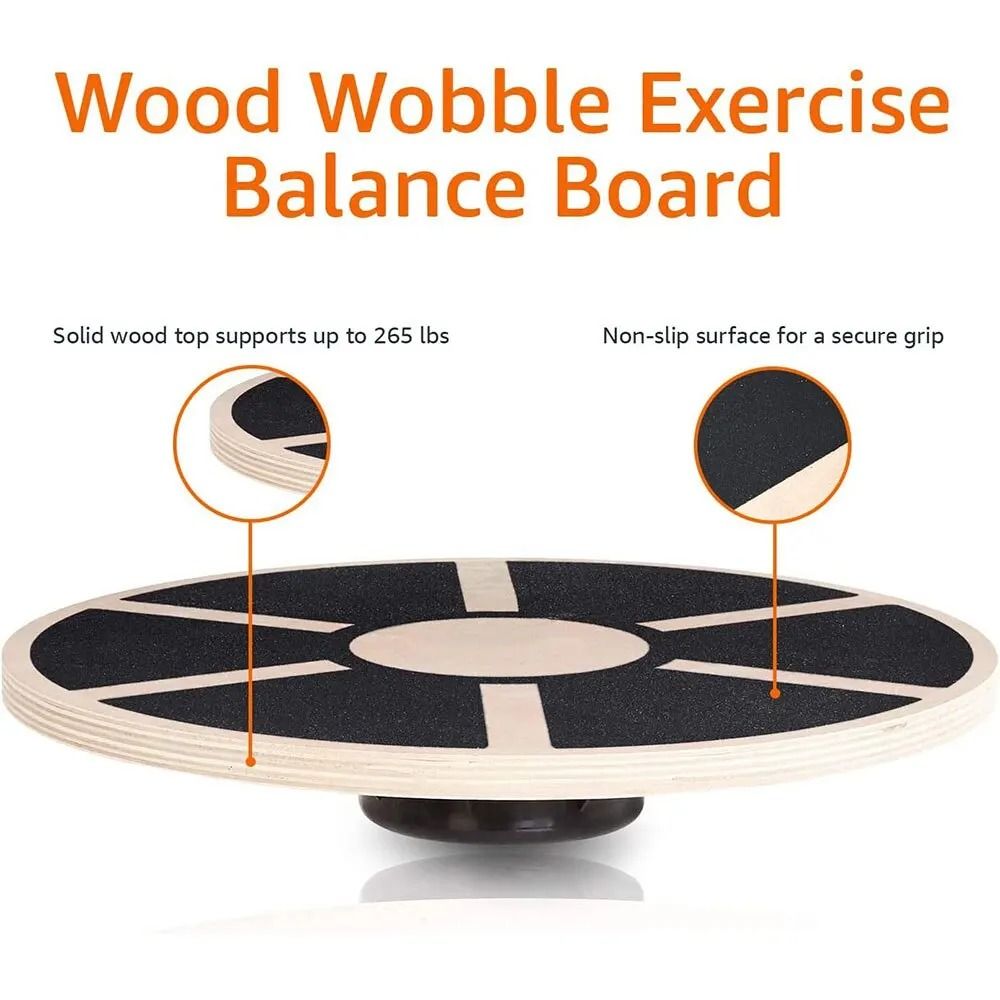 Wooden Wobble Balance Board With NonSlip Grip For Yoga Fitness 2