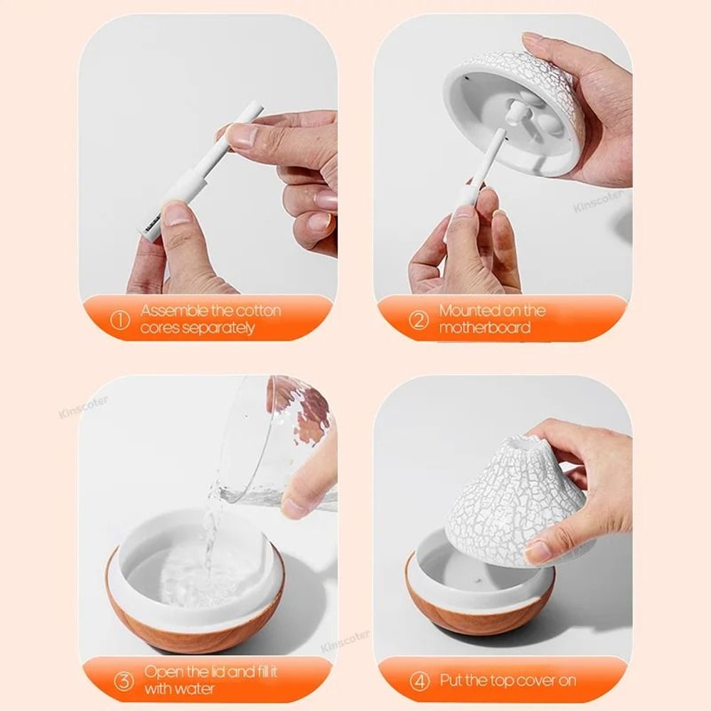 Volcano Air Humidifier With 7Color LED Night Light And USB Connectivity 5