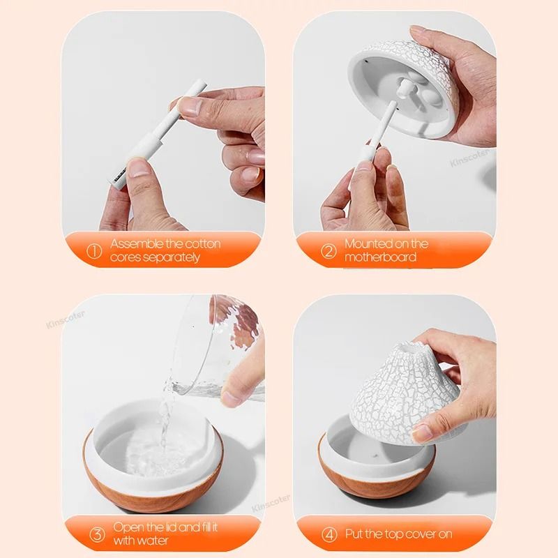 Volcano Air Humidifier With 7Color LED Night Light And USB Connectivity 5