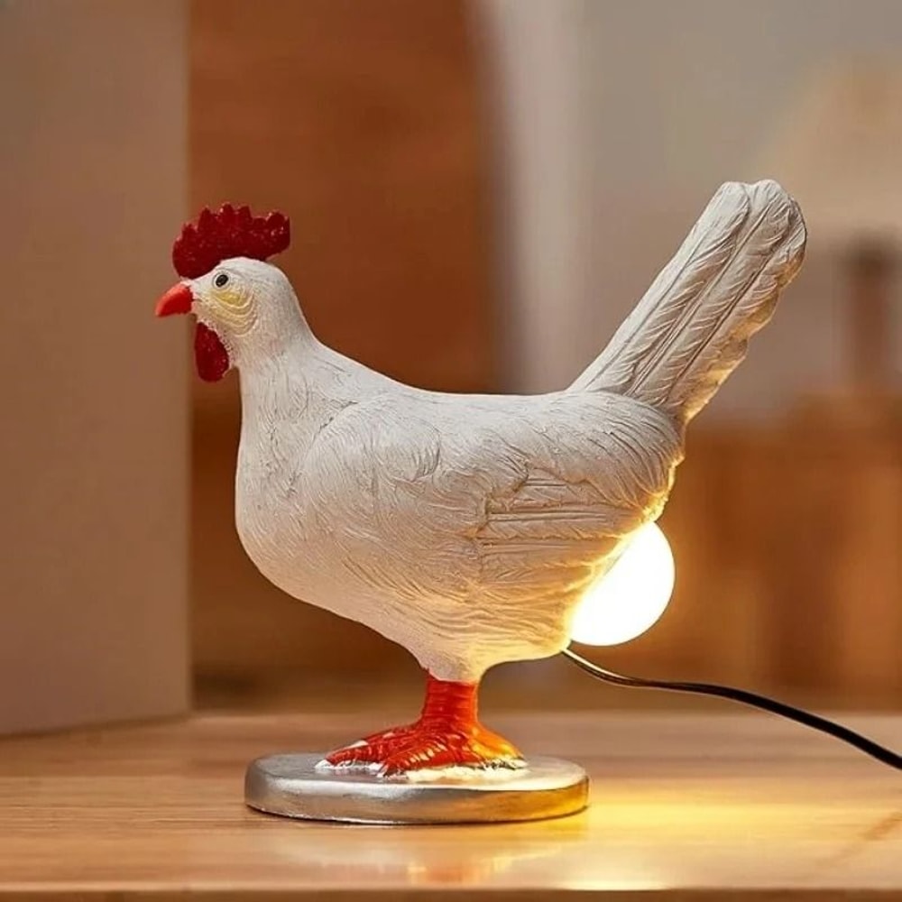 Simulated Chicken Night Light Ornament With Funny EggLaying Illumination 1