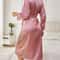 Womens Elegant Silk Robe Floral Print Loose Fit Long Sleeve Breathable Loungewear 1