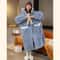 Winter Warm Fleece Shark Robe Womens One Piece Nightgown Long Sleeve Button Up Design 2