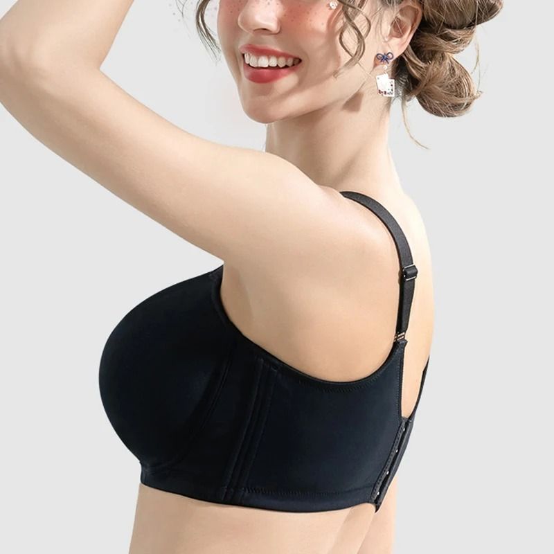 Large Size Seamless Lingerie For Women Thin And Sexy Pushup Anti Sagging Sports Bra 2