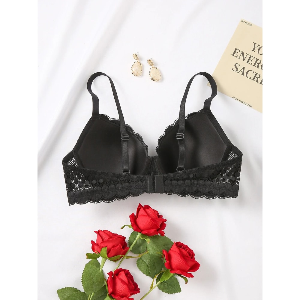 Womens Sexy Lace Comfortable Breathable Underwire PushUp Bra 1