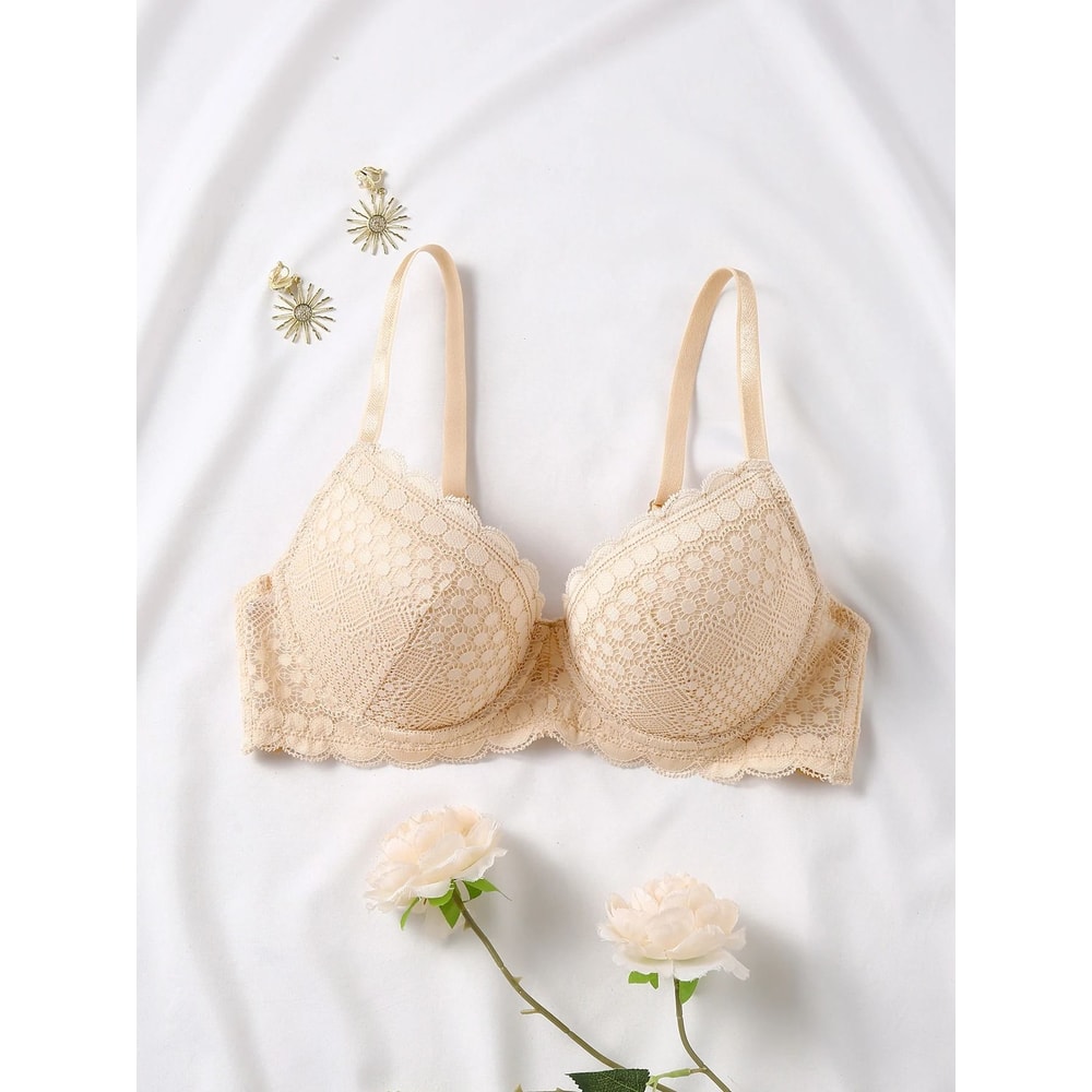 Womens Sexy Lace Comfortable Breathable Underwire PushUp Bra 7